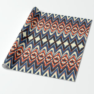 Ikat seamless pattern. tie dye shibori print with wrapping paper