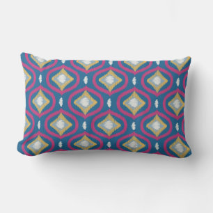 Ikat Series Ogee Light Blue Lumbar Pillow