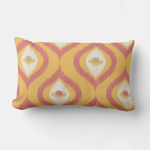 Ikat Series Ogee Orange Lumbar Pillow