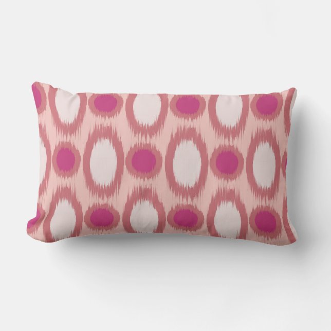 Ikat Series Pink Two Colours Lumbar Pillow (Front)