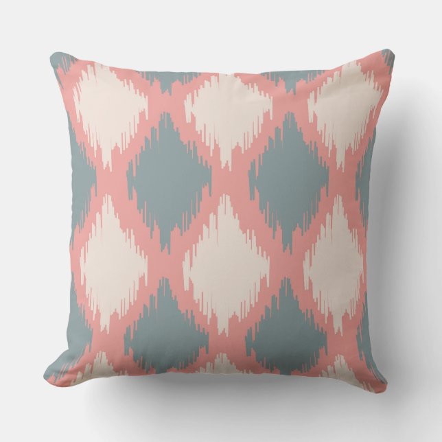 Ikat Series Pink Two Colours Throw Pillow (Front)