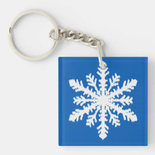 Ikat Snowflake 1 de 4 - Cobalt bleu et blanc