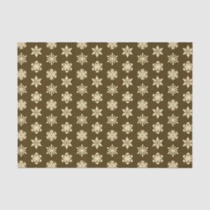Ikat Snowflakes - Beige and Chocolate Brown Tissue Paper