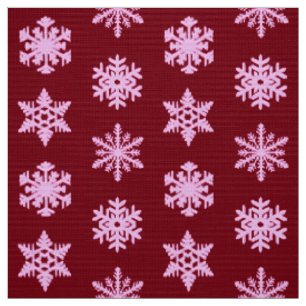 Ikat Snowflakes - Burgundy Wine and Pink Fabric