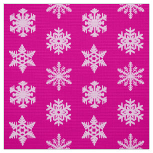 Ikat Snowflakes - Fuchsia and ice pink Fabric