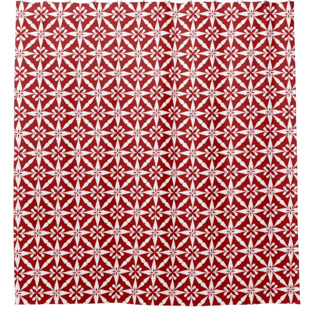 Ikat Star Pattern - Dark Red and White (Front)