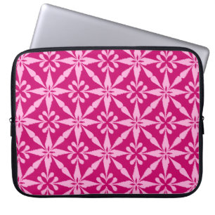 Ikat Star Pattern - Fuchsia Pink Laptop Sleeve