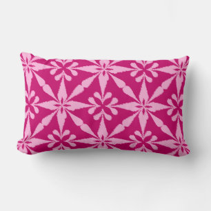 Ikat Star Pattern - Fuchsia Pink Lumbar Pillow