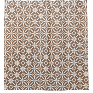 Ikat Star Pattern - Taupe Tan and White