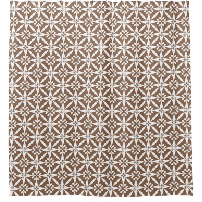Ikat Star Pattern - Taupe Tan and White (Front)