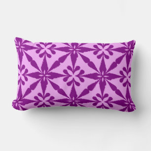 Ikat Star Pattern - Violet and Orchid Lumbar Pillow