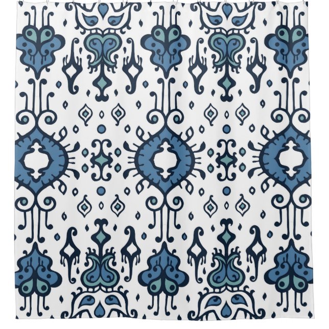 Ikat, tribal, ethnic seamless ornament. (Front)