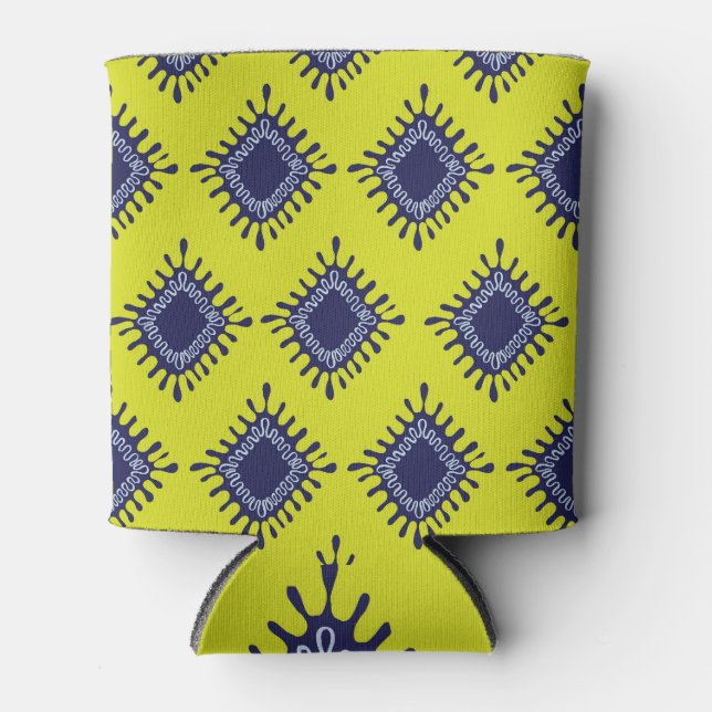 Ikat Tribal: Stylish Modern Pattern. Can Cooler (Front)