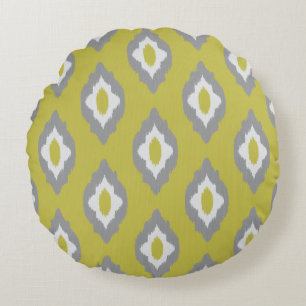 Ikat vintage pattern round pillow