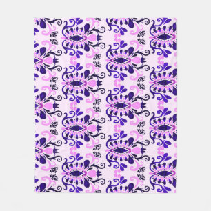 Ikat Watercolor: Tribal Ethnic Seamless Fleece Blanket