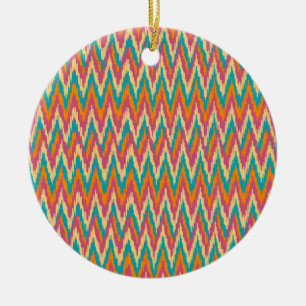 iKat Zigzag Design Spice Colours Ceramic Ornament
