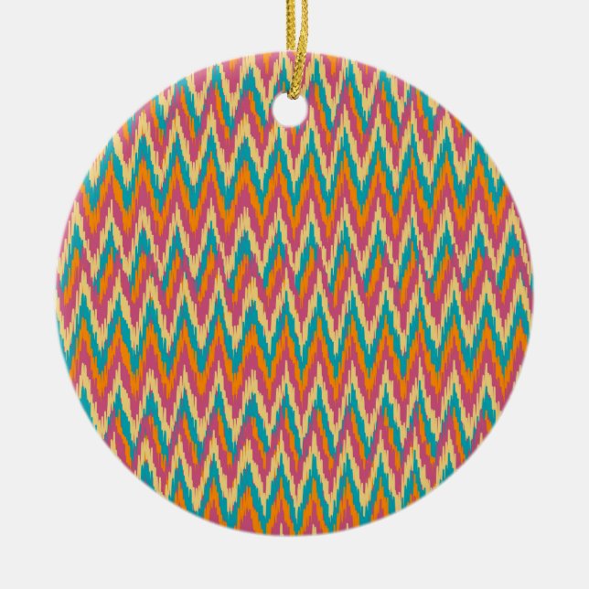 iKat Zigzag Design Spice Colours Ceramic Ornament (Front)