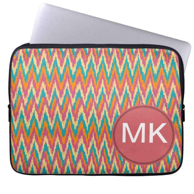 iKat Zigzag Design Spice Colours Laptop Sleeve (Front)