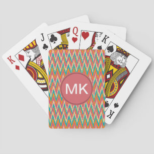 iKat Zigzag Design Spice Colours Playing Cards