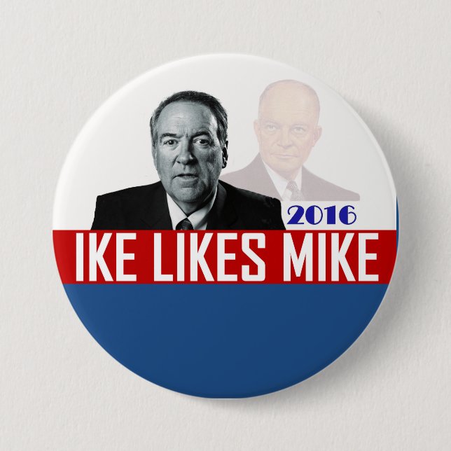 Ike Likes Mike 3 Inch Round Button (Front)