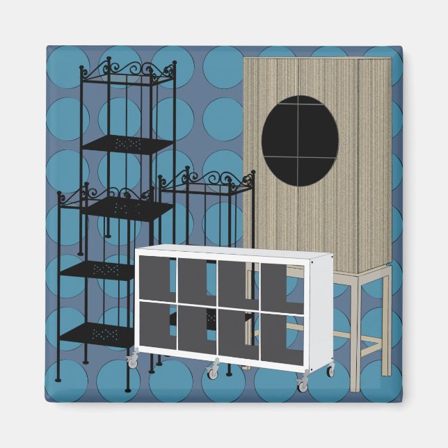 Ikea Furniture Shelves Blue Magnet (Front)