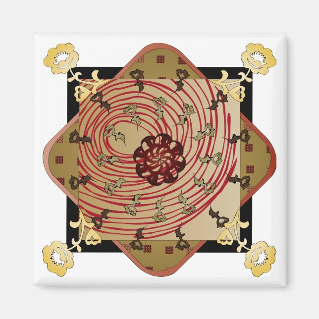 Ikea Rugs Red Swirl Magnet (Devant)