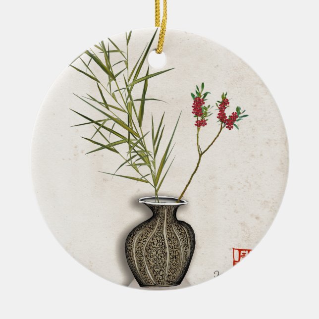 ikebana 8 by tony fernandes ceramic ornament (Front)