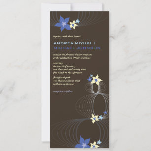 Ikebana Blue Frangipani Tropical Wedding Invite