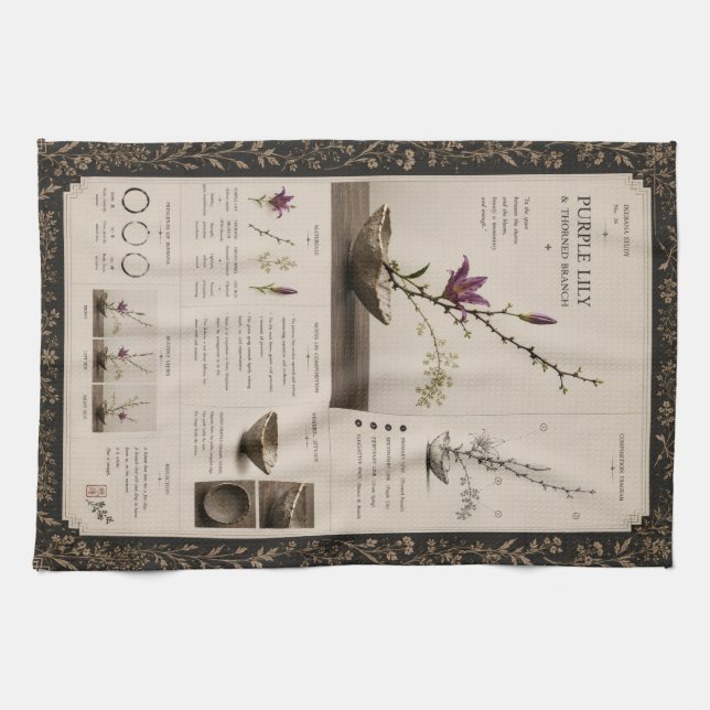 Ikebana Bottlebrush Study 03 Kitchen Towel (Horizontal)
