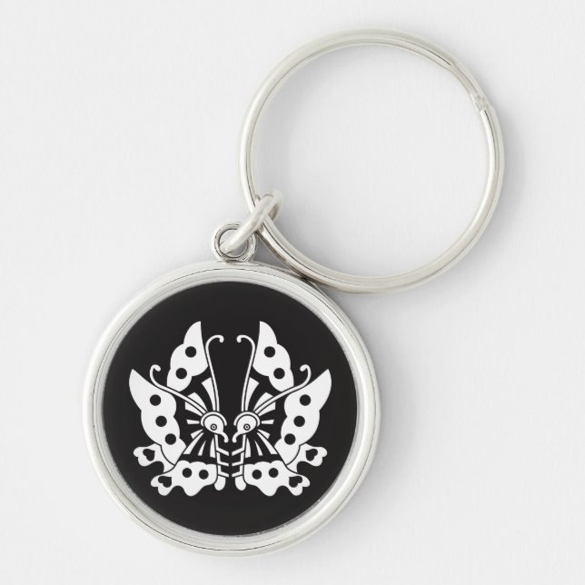Ikeda facing butterflies keychain (Front)