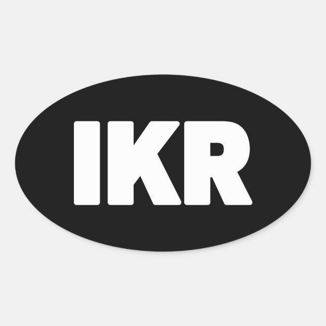 IKR | Sticker ovale à balayage de texte (Devant)