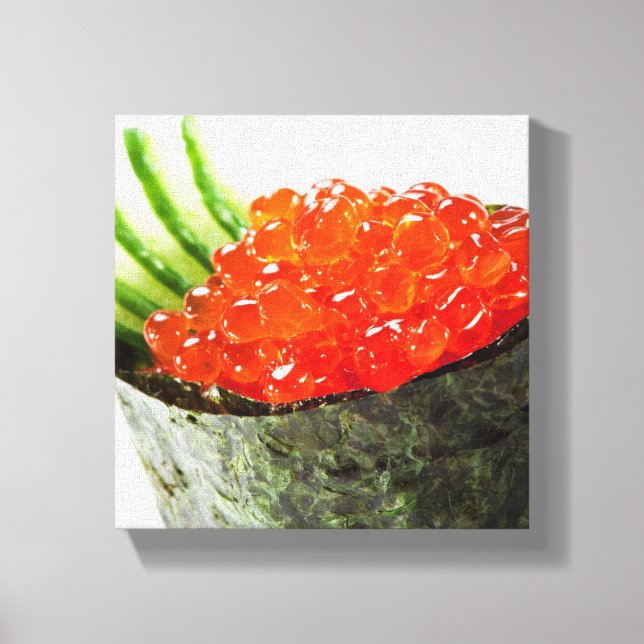 Ikura (Salmon Roe) Gunkan Maki Sushi Canvas Print (Front)