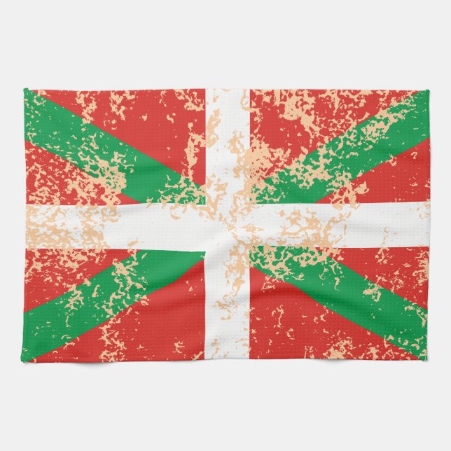 Ikurriña desgastada kitchen towel (Horizontal)