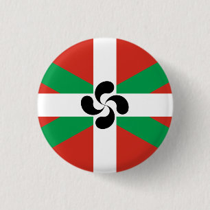 Ikurriña with Lauburu symbol 1 Inch Round Button