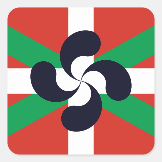 Ikurrina with Lauburu symbol Square Sticker (Front)