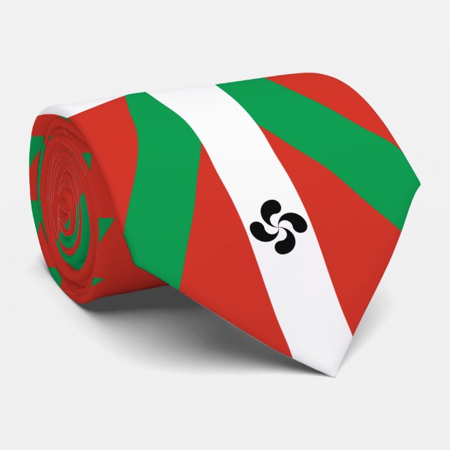 Ikurriña with Lauburu symbol Tie (Rolled)