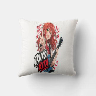 : Ikuyo Kita Anime Guitar Sticker | Rock Music Throw Pillow