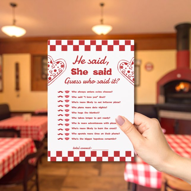 Il A Dit Qu'Elle A Dit Pizza Bachelorette Carte (Créateur téléchargé)