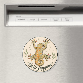 Il arrive qu'on s'accroche, Magnet frigo Gecko.