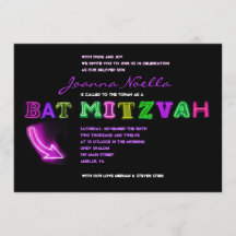 IL est ÉLECTRIQUE !  Invitation de bat mitzvah