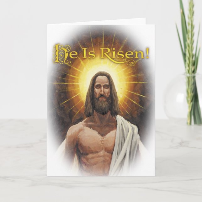 Il est levé ! Portrait de carte de Jésus Pâques (Devant)