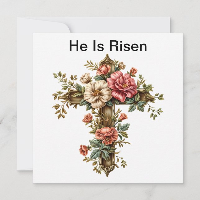 Il Est Ressuscité Carte Croix Jésus, Joyeux Jour d (Devant)