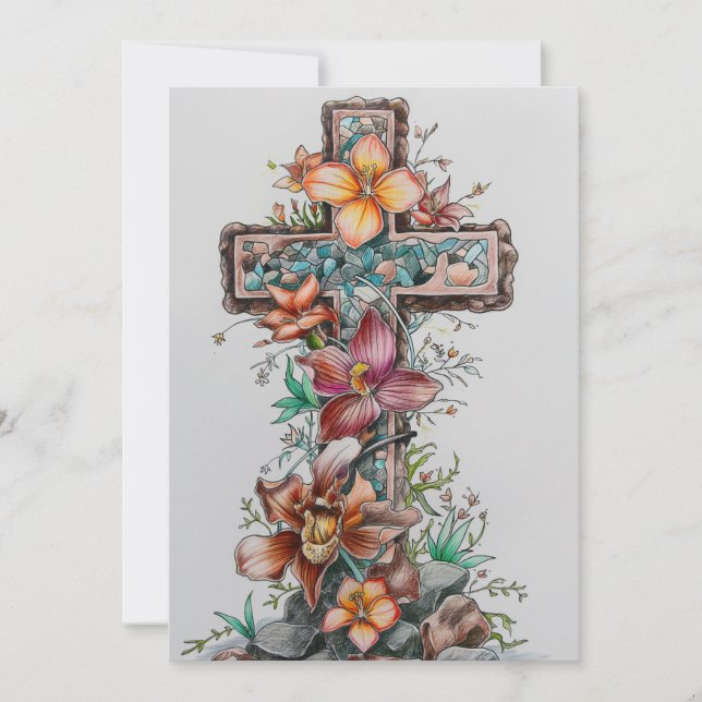 Il est ressuscité Carte de voeux Croix Jésus, Pâqu (Devant)