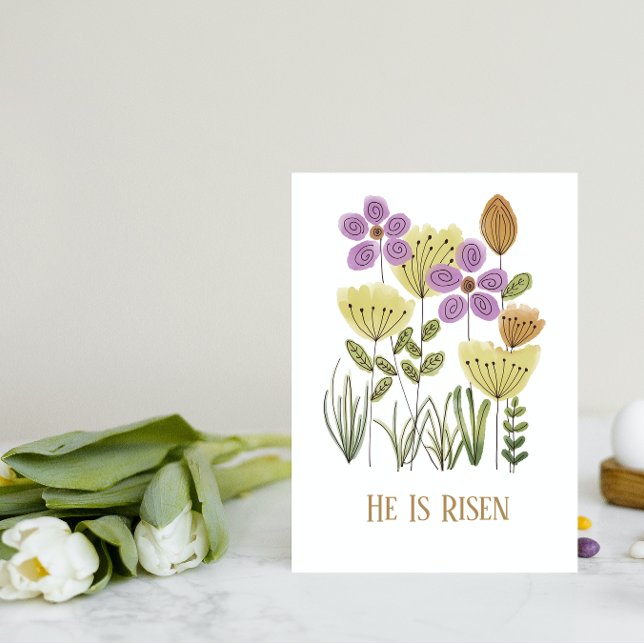 Il Est Ressuscité Carte Florale Pâques (Créateur téléchargé)