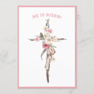 Il Est Ressuscité   Croix d'aquarelle   Carte Pâqu