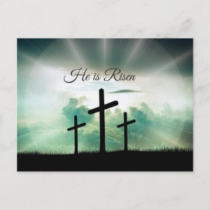 Il est ressuscité, croix religieuses Carte postale