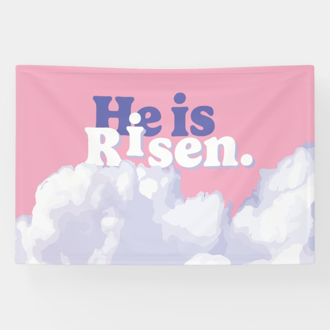 Il est ressuscité Nuages Bannière de Pâques (Horizontal)