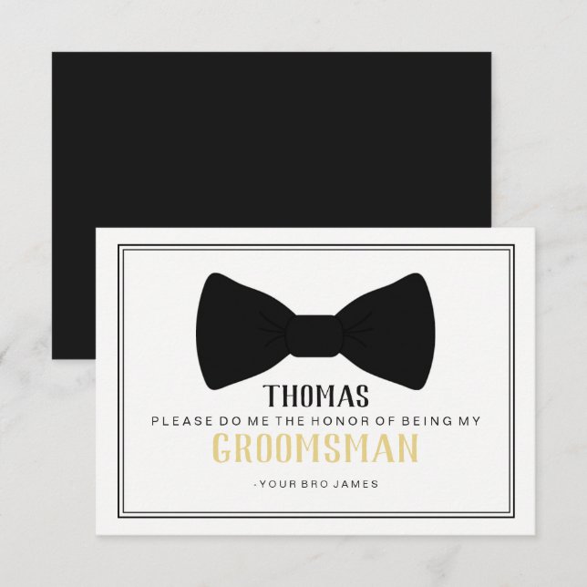 Il est temps d'adapter la carte Groomsman - Cravat (Devant / Derrière)