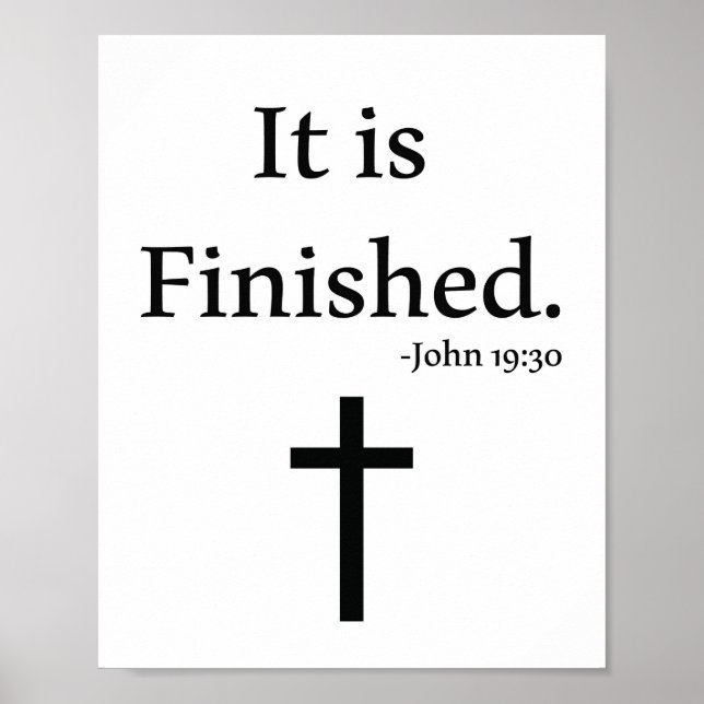 Il Est Terminé Bible Verse Poster (Devant)