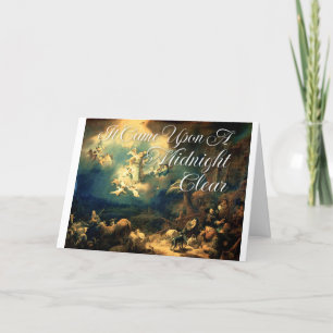 Il est venu sur minuit clair carte de Noël